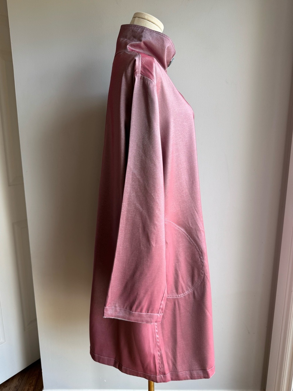Lindi Reversible Swing Coat Sz L Dusty Rose / Icy Blue Artsy Jacket Relaxed Fit - Picture 6 of 16